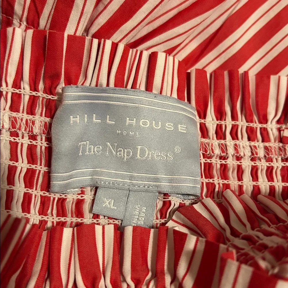 New Hill House The Ellie Nap Dress Cherry Red Stripe Maxi Smocked XL - Picture 8 of 10
